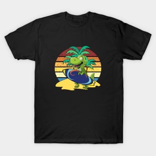 Surfing Dinosaur, Surfboard, Animals, T Rex, Summer T-Shirt